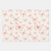 Rosa Schmetterlinge in Creme Geschenkpapier Set (Vorderseite 3)