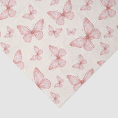 Rosa Schmetterlinge in Creme Seidenpapier (Ausschnitt)