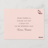 Rosa Schmetterlinge. Junggesellinnenabschiede Postkarte (Rückseite)