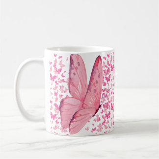 Rosa Schmetterlinge Kaffeetasse