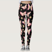 Rosa Schmetterlinge Leggings (Vorderseite)