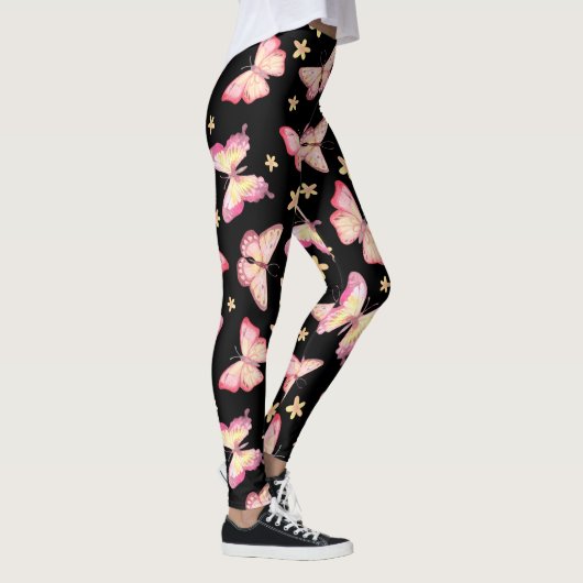 Rosa Schmetterlinge Leggings (Rechts)