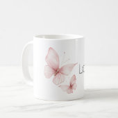 Rosa Schmetterlinge lieben Kaffeetasse (Vorderseite Links)