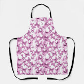 Rosa Schmetterlinge Moderne, elegante Monogramm Schürze (Vorderseite)