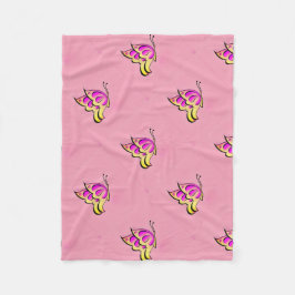 rosa Schmetterlinge Muster Fleecedecke
