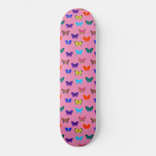 Rosa Schmetterlinge Muster Skateboard