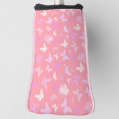 Rosa Schmetterlinge Nahtloses Muster Golf Headcover (Rotieren 90)