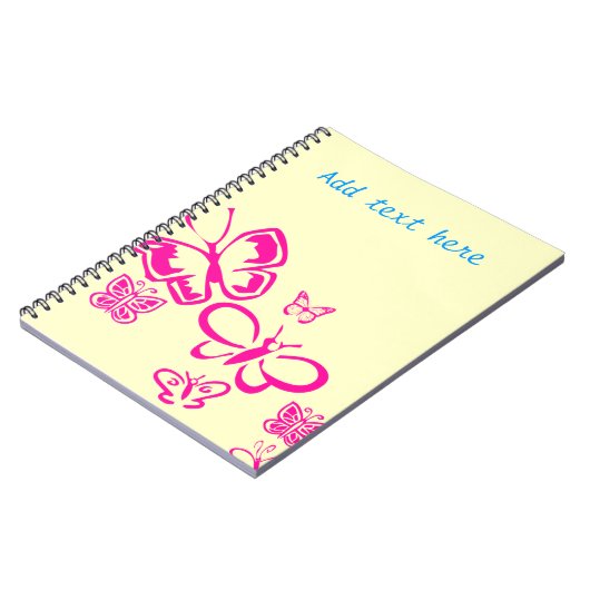 Rosa Schmetterlinge Notizblock (Linke Seite)