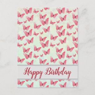 rosa Schmetterlinge Postkarte