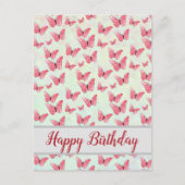 rosa Schmetterlinge Postkarte (Vorderseite)