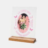 Rosa Schmetterlinge Quinceanera Acrylschild (Winkel)
