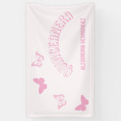 Rosa Schmetterlinge Quinceanera Banner (Vertikal)