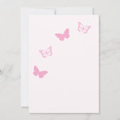 Rosa Schmetterlinge Quinceanera Einladung (Rückseite)