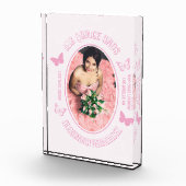 Rosa Schmetterlinge Quinceanera Fotoblock (Rechts)