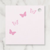 Rosa Schmetterlinge Quinceanera Geschenkanhänger (Rückseite)