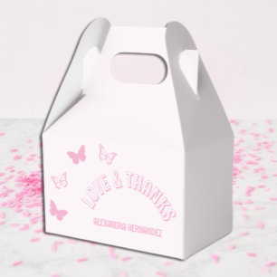 Rosa Schmetterlinge Quinceanera Geschenkschachtel