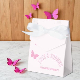 Rosa Schmetterlinge Quinceanera Geschenkschachtel