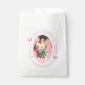 Rosa Schmetterlinge Quinceanera Geschenktütchen (Vorderseite)