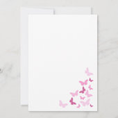 Rosa Schmetterlinge Quinceañera Gold Lettern Einladung (Rückseite)