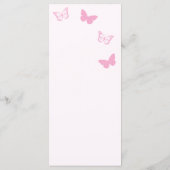 Rosa Schmetterlinge Quinceanera Menükarte (Rückseite)