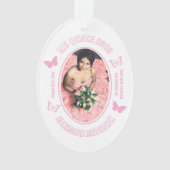 Rosa Schmetterlinge Quinceanera Ornament (Vorderseite)