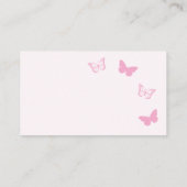 Rosa Schmetterlinge Quinceanera Platzkarte (Rückseite)