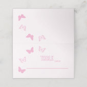 Rosa Schmetterlinge Quinceanera Platzkarte (Außenseite Aufgefaltet)