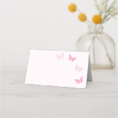 Rosa Schmetterlinge Quinceanera Platzkarte (Rückseite)