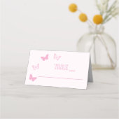 Rosa Schmetterlinge Quinceanera Platzkarte (Vorderseite)