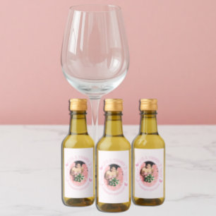Rosa Schmetterlinge Quinceanera Weinetikett