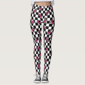 Rosa Schmetterlinge Scheckkartelle Leggings (Vorderseite)