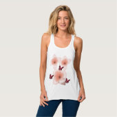 Rosa Schmetterlinge Tank Top (Vorderseite Vollansicht)