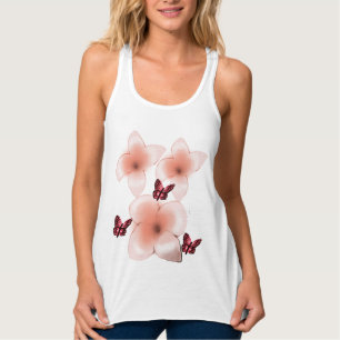 Rosa Schmetterlinge Tank Top