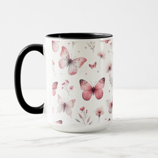 Rosa Schmetterlinge Tasse (Links)