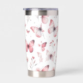 Rosa Schmetterlinge Thermobecher (Rechts)