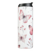Rosa Schmetterlinge Thermosbecher (Nach links gedreht)