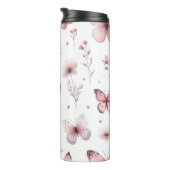 Rosa Schmetterlinge Thermosbecher (Nach rechts gedreht)