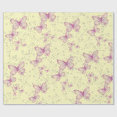 Rosa Schmetterlinge und Blasen Geschenkpapier (Flach)