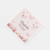 Rosa Schmetterlinge und Blume Kinderdusche Serviette (Ecke)