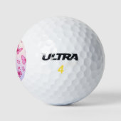 Rosa Schmetterlinge und Blumenmuster Golfball (Logo)