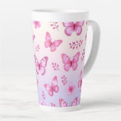 Rosa Schmetterlinge und Blumenmuster Milchtasse (Rechte Ecke)