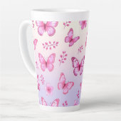 Rosa Schmetterlinge und Blumenmuster Milchtasse (Linke Ecke)