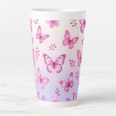 Rosa Schmetterlinge und Blumenmuster Milchtasse (Vorderseite)
