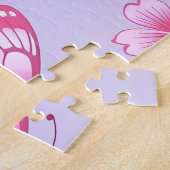 Rosa Schmetterlinge und Blumenmuster Puzzle (Seite)