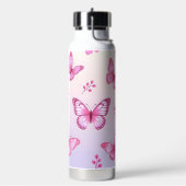 Rosa Schmetterlinge und Blumenmuster Trinkflasche (Links)