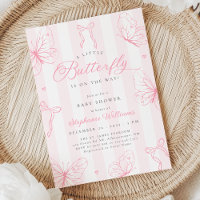 Rosa Schmetterlinge und Schleifen Baby Shower