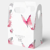 Rosa Schmetterlinge Weiße Babydusche Geschenkschachtel (Geöffnet)