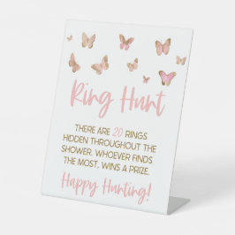 Rosa Schmetterlingring Jagd Brautparty Pedest Sockelschild