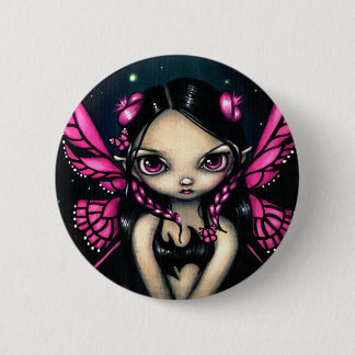 "Rosa Schmetterlings-Fee-" Knopf Button