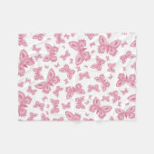 Rosa Schmetterlings-Fleece Fleecedecke (Vorderseite (Horizontal))